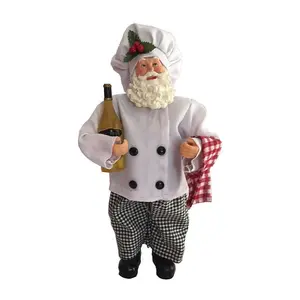 12" Cooking with Wine Santa by Santa's Workshop