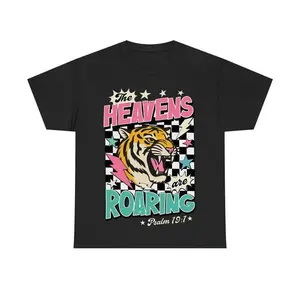 ✝️[Graphic Tee] "The Heavens Are Roaring T-shirt – 80s Faith Vibe Bible Verse Shirt, Christian Graphic Tee, Religious T-shirt with Inspirational Bible Verse, Vintage 80s & 90s Aesthetic Faith Shirt, 100% Cotton Top for Believers and Faithful"