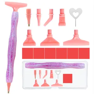 ZYNYXY 16PCS Ergonomic Diamond Art Pens Kits, Resin Diamond Painting Pen with Multifunctional Plastic Screw Thread Tips (Starry Pink B)
