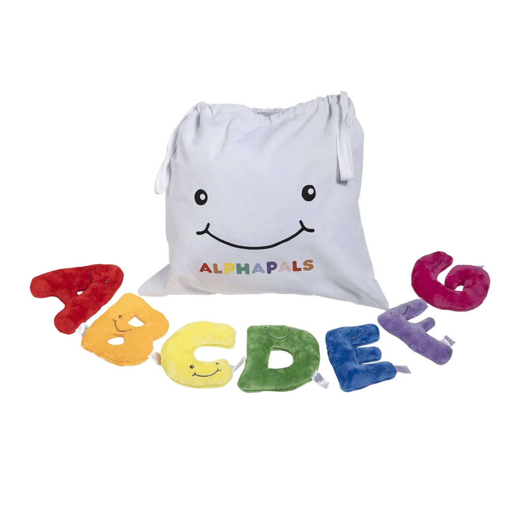 Alphapals® 5 Inch Plush Letter Set with Drawstring Bag