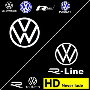 HD For VW Logo R Jetta Golf 5 6 7 GTI GTD GTE Touareg CC Passat B6 B7 B8 Touran Tiguan LED Car Door Projector Light Accessories