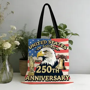 American 250th Anniversary Patriotic Handbag, Eagle Statue Design, Durable Space for Independence Day Activities, Ideal Gift for History Lovers