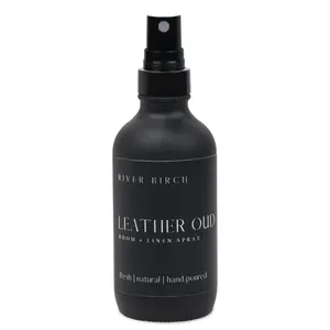 Leather Oud- 4 oz Black Glass Room + Linen Spray