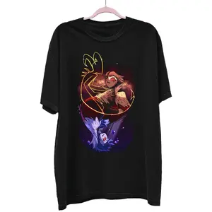 Blitzo x Stolas Shirt Hazbin Hotel Characters Unisex Tee Helluva Boss Cartoon Gift for Fans