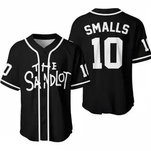 Youth Kids And Adults Smalls 10, The Sandlot Baseball Jersey (Black)