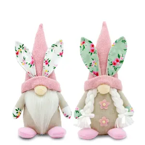 2pcs Classic Easter Gnome Decorations, Spring Bunny Themed Polyester Figurines, Fashionable Holiday Accents for Various Room Types, Non-Electric Decor fengshui ornament heal stone silk  flowers fake religious home laundry room bouquet night lamp saving 3D
