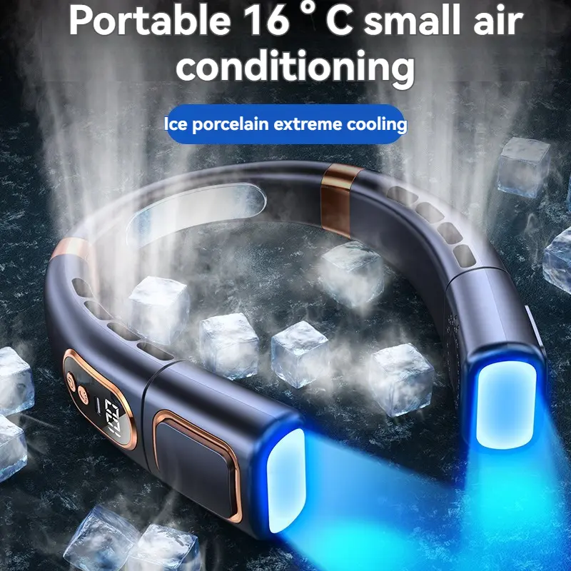 Portable Neck-Hanging Bladeless Mini Fan, USB Rechargeable Wearable Hands-Free Cooling Device for Outdoor Travel, Home Use