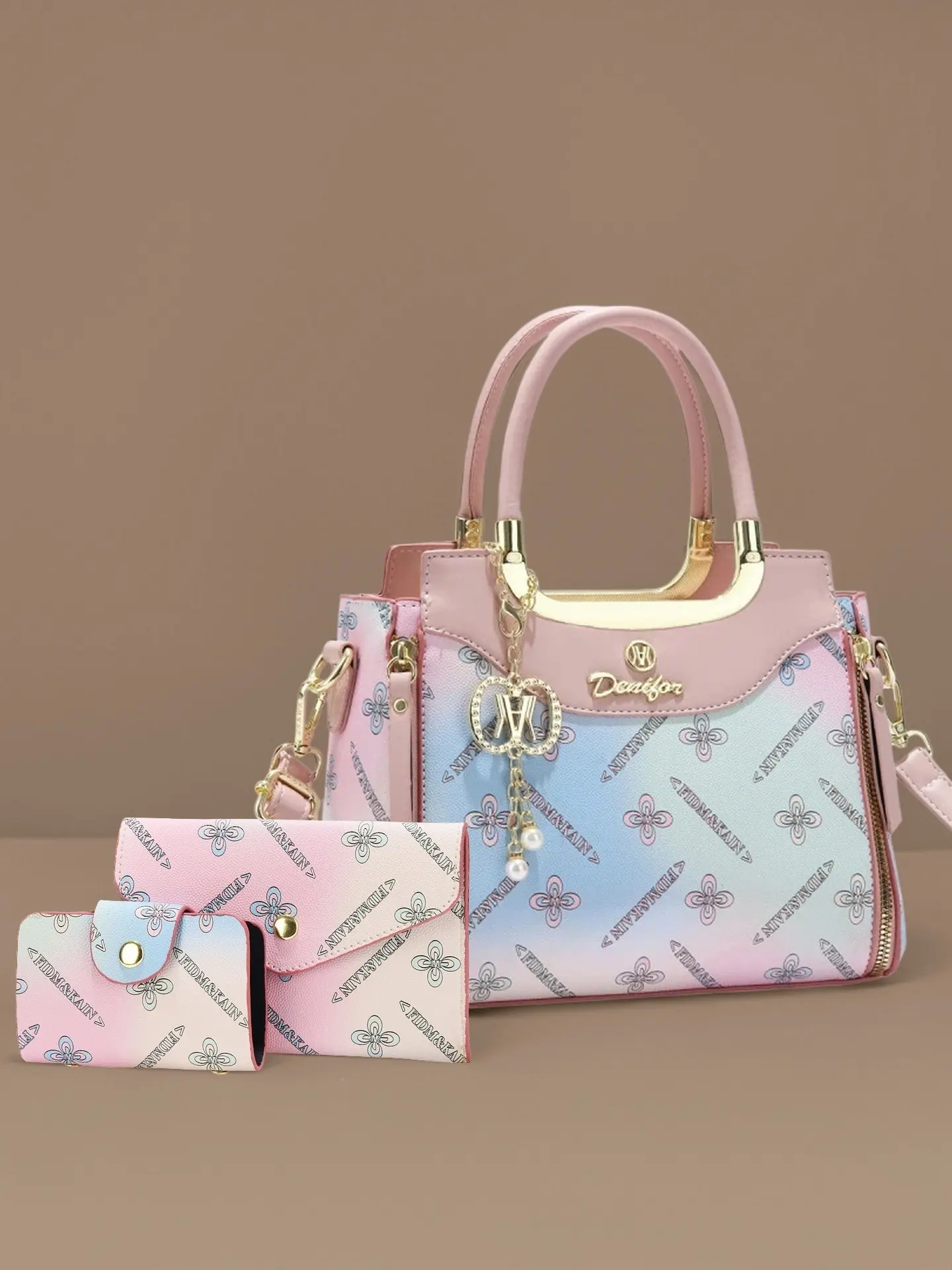 Women's Casual Floral Handbag Set, 3-Piece Fashionable Crossbody Bag, Crossbody Handbag Sets, Large Capacity, Perfect for Daily Use, All Seasons