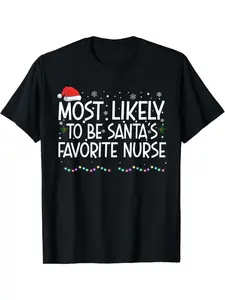Humorous Christmas T-Shirt for Men - Probably Sant