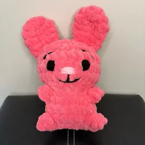 Adorable Crocheted Bunny - Hot Pink, Turquoise, and Light Blue