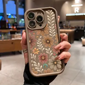 Classic Floral Design Case for iPhone Models 16, 15, 14 Pro Max, 13, 12, 11, XR, XS Plus, Provides Shockproof and Drop Protection, Comes with a Sturdy Silicone Case Screen Protector