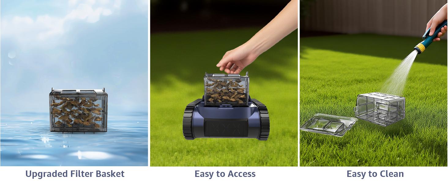 Cordless Robotic Pool Cleaner, Robotic Pool Vacuum for Inground Pools, Floor, Wall, Waterline and Drain Cleaning, 180 min Battery Life for Pool Up to 2150 Sq.ft