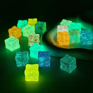 30/50pcs Luminous Resin Starry Sky Ice Cubes, Colorful Glow-In-The-Dark Photography Props, DIY Craft Supplies for Home Decoration