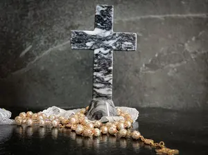 Mexican Onyx Crystal Cross 6"