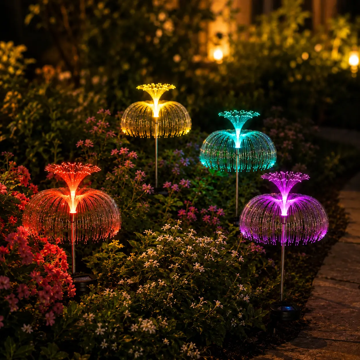 Solar-Powered Adaptive Jellyfish Lights, 2/4/8-Pack—the perfect choice for patio and home decor, as well as everyday space lighting. Solar outdoor lights, patio decor, dorm essentials, camping lights, and Christmas decorative lights