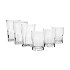 12-piece clear glass drinkware set for water juice and cold beverages
