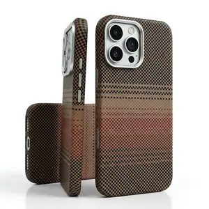 Real Aramid Fiber Case for iPhone 17/16/16E/15/14 Plus/13/12 Pro Max Compatible with MagSafe, 2000G Magnetic Power, 600D Aramid Weave,Thin & Light Cover with a Caseless Feel,Carbon Fiber Kevlar Textures Design Protection Casing