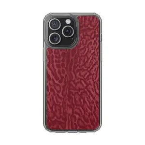 Burgundy Leopard Print Tough Phone Case, Stylish Protective Cover Hard Case Tough 2-piece Phone Case For