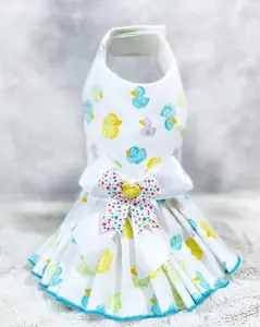 "Quackers & Quirks: Adorable Rubber Ducky Pet Dress for Your Furry Friend" PRE-MADE