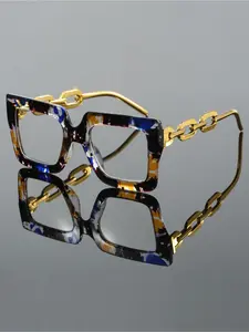 Unisex Fashionable All-match Trendy Tinted Lens Eyeglasses, Stylish Trendy Eyewear, Casual Eyeglasses for Everyday Use, Fashion Accessories for Outdoor Activities