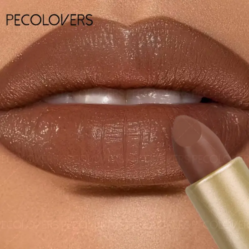 Waterproof Sexy Red Brown Lipstick Easy To Color Long Lasting Matte Lip Glaze Matte Velvet Non-stick Cup Lip Tint Makeup Suitable For Christmas And Valentine'S Day Gifts
