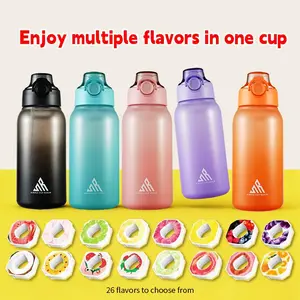 Air Up Personalized Fruit Flavored Water Bottle with 5 Fruit-Flavored Clips. flavored water turns plain water into fruit flavor, promoting healthy drinking water for young people and students. Sugar-free gradient color.