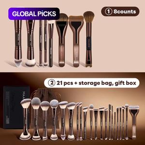 MAANGE 8pcs Makeup Brush Set, Foundation Brush Powder Brush Contour Brush Concealer Brush Eyeshadow Brush Smudge Brush Detail Brush, Professional Cosmetic Brushes for Foundation, Blush, Eyeshadow & Concealer Application, Contoured Foundation Brush