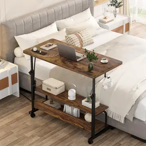 Unikito Small Mobile Rolling Standing Desk - Overbed Table, Teacher Podium with Wheels, Adjustable Work Table for Home, Office, Classroom