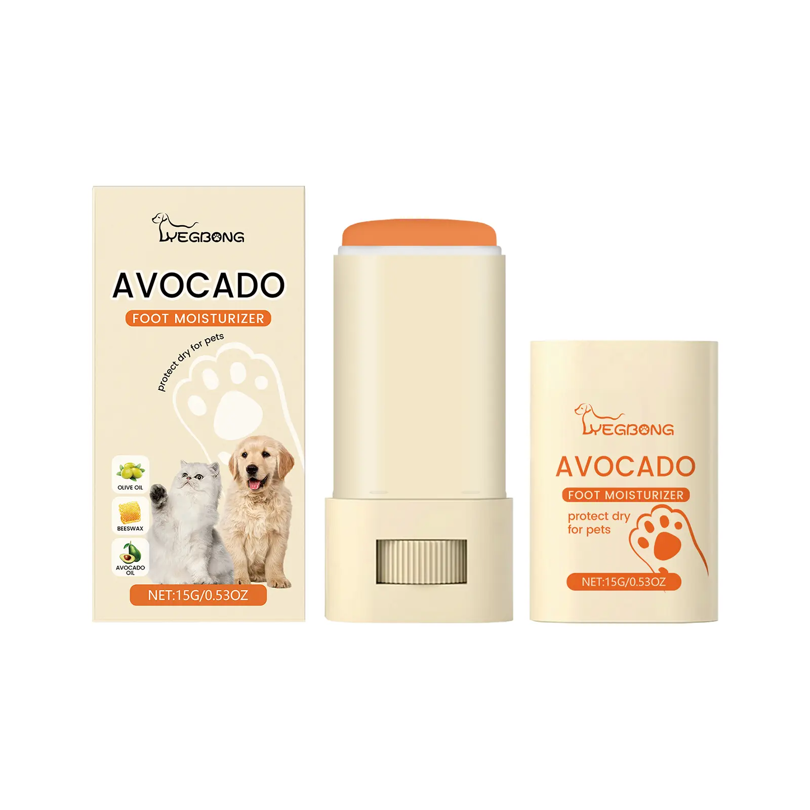 Pet Paw Balm for Dogs & Cats - 2-in-1 Nourish & Protect Lightweight Formula with Aloe, Avocado Oil, Olive Oil, Moisturizes, Deep Hydration for Dry Cracked Relief & Daily Maintenance, Moisturizes Paws