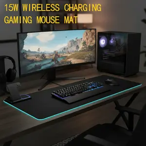 15W Wireless Charging RGB Gaming Mouse Pad LED Mouse Pad 800x300x4mm 10 Light Modes Extra Large Mousepad Non-Slip Rubber Base RGB Desk Mat for Gaming MacBook PC Laptop Desk Planetary, Gaming Mouse Pad Extra Large, Extra Extra Large Mouse Pad