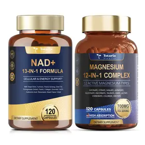 Totaria Ultimate Wellness Duo NAD Supplement 13 Super Extracts Plus Magnesium Complex 12 Forms Bundle for Anti Aging and Muscle Relaxation