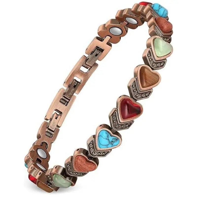 Women's Ultra Strength Magnetic Bracelet , Natural Turquoise Stones, Adjustable Fit, High Quality Exquisite Elegant Jewelry Gift, High Quality Bracelet, Exquisite Bracelet