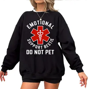 Do Not Pet Emotional Support Bestie Best Friend Matching BFF Crewneck Unisex Sweatshirt, Matching Friends Outfit Pullover Sweater, Best Friend Shirt, Bff Stuff, Cozy Casual Style, Gift for Best Friends