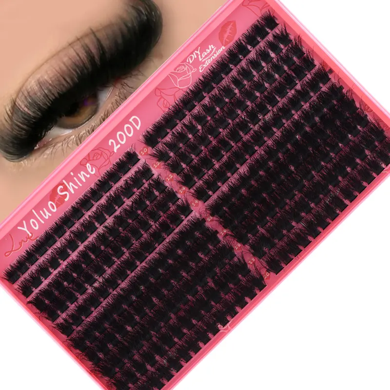 280 Pcs Lash Clusters Extensions D Curl Individual Eye lash Clusters 200D Cluster Eyelash Lashes Wispy Clusters Lashes Makeup at Home - DIY Lash Extension for Self Application (10-20MM) Mix