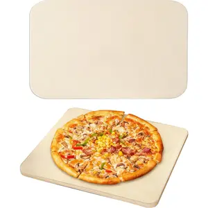Pizza Stone,Durable Cordierite Cooking Pan for Oven Baking & Grilling,Heat resistance and  resistance, 15 x 12" Inch Rectangular
