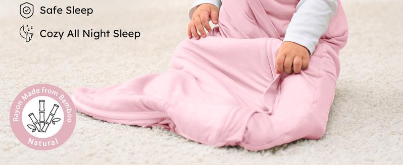 Yoofoss Bamboo Baby Newborn Bamboo Sleep Sack 6-12 Months TOG 1.0 Baby Wearable Blanket, 100% Cotton Infant Toddler Sleeping Sack 2-Way Zipper Warm Quilted Sleepsack