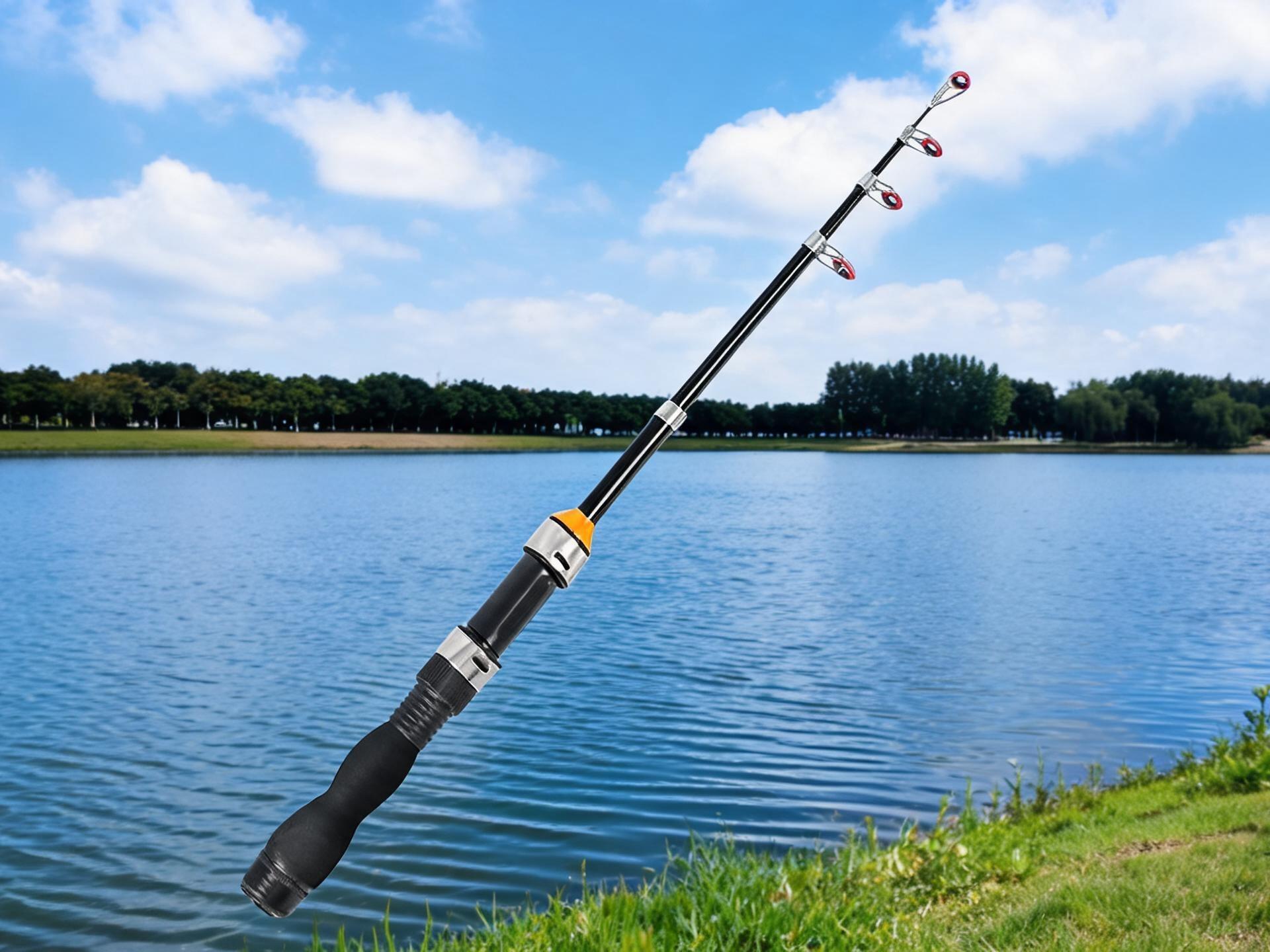 fish fishing rod,Telescopic Collapsible Fishing Rod, lightweight and compact in design. Suitable for both saltwater and freshwater fishing for versatile outdoor use.