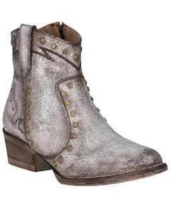 Circle G Women's Women'S Metallic Studded Fashion Booties Round Toe - Q5155