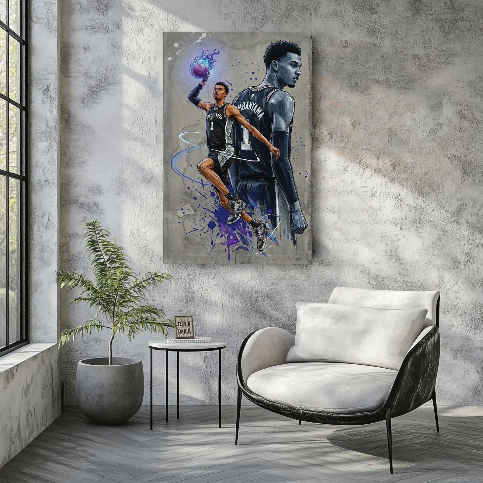 Victor Wembanyama San Antonio Spurs NBA Basketball Paper Wall Art Print, Modern Poster Photo, Sports Fan Gift, Man Cave Decor, Home Decoration Artwork