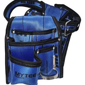 Tool Bag - Blue Durable Construction Tool Bag with Multiple Pockets for Tools and Accessories