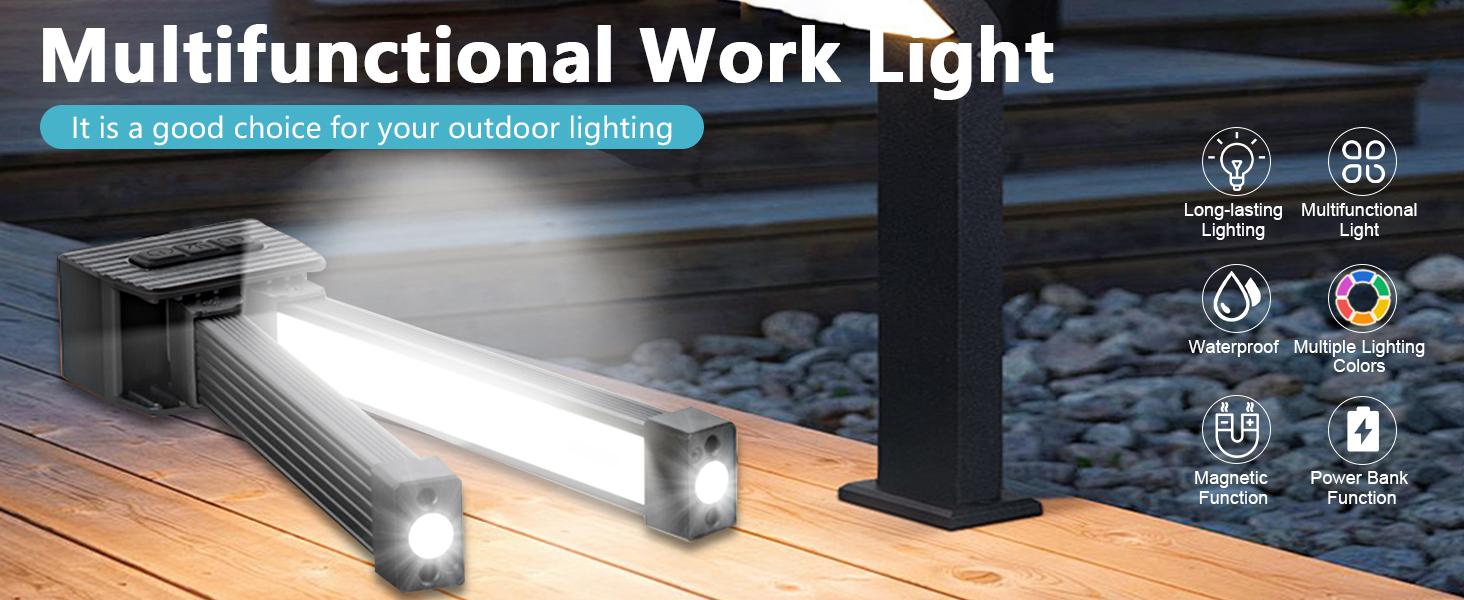 Portable Magnet LED Flashlight for GymPosing - 180-Degree Folding Magnetic Work Light with 7th Gear Dimming, 4x4x2 inch, 0.33 lb, Adjustable Visibility