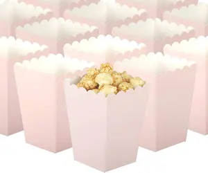 Baby Pink Popcorn Box Set Of 36 Mini Paper Popcorn Box Cardboard Container，For Party Supplies