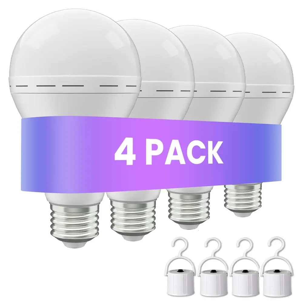 A19 Rechargeable Light Bulbs Emergency Light Bulb for Home, Led Bulb 12 Watt , Self-Charging Light Bulb 1200mAh Battery Backup Light Bulbs for Daily,