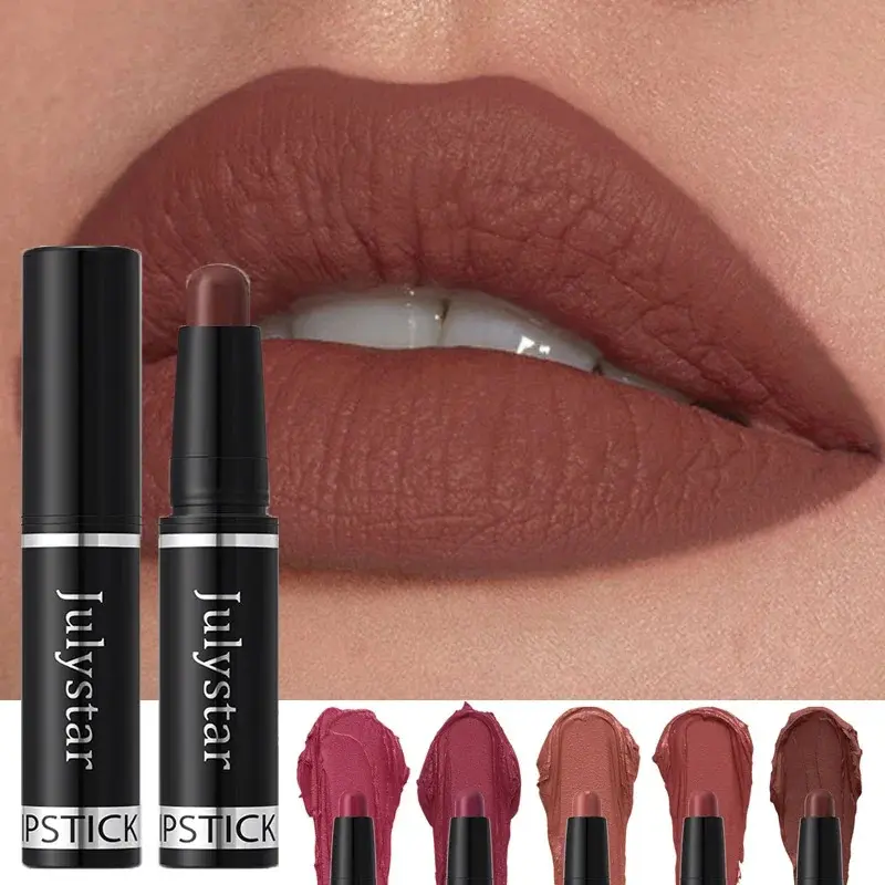 10 Color Nude Brown Matte Lipstick Pen Waterproof Lasting Non-Stick Cup Velvet Fruit Lipstick Lip Tint Pencil Makeup Lip Stain