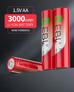 Reusable AAA Lithium Ion Cells From EBL, 1.5V Fixed Output Voltage, 1200mWh High Capacity Rechargeable Batteries