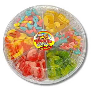 Nicomex - Gummy Candy Mix - Sweet and sour gummies - Peach Rings, Apple rings, Octopuses, Worms - Sour and Sweet Treats. Charola de gomitas dulces y aciditas -  2 Pound Gummy Tray.