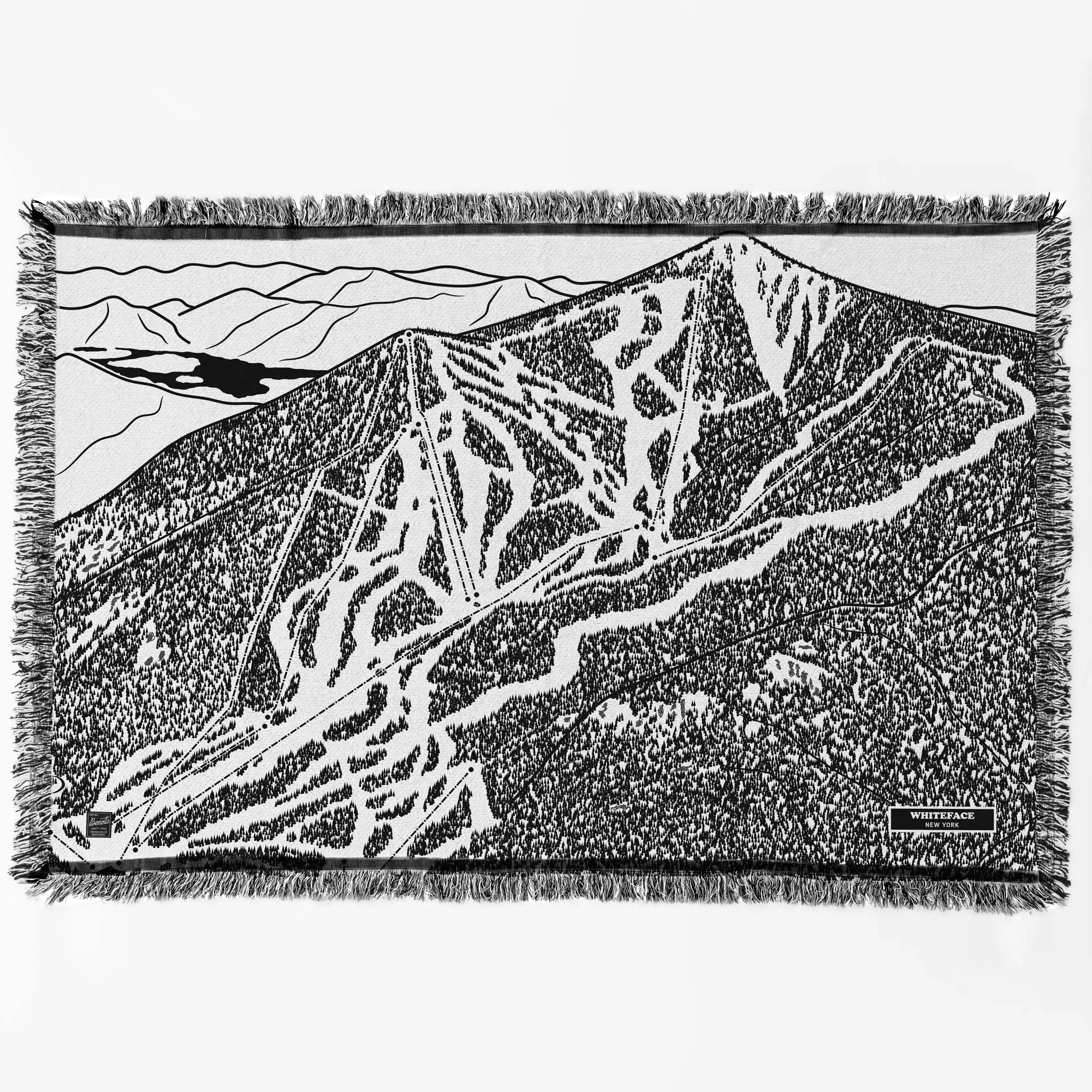 Whiteface, New York Ski Trail Map Blankets