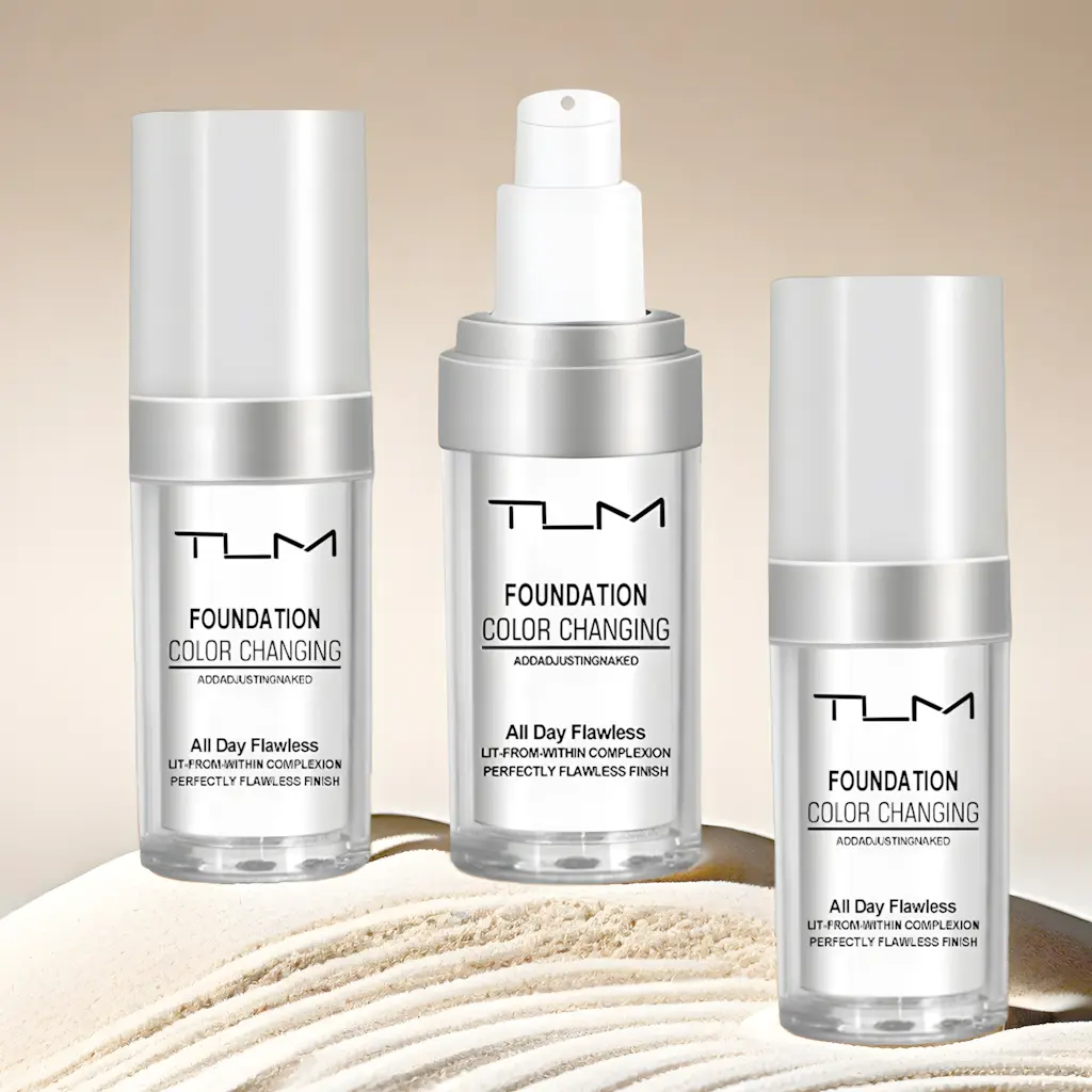 TLM 3PCS Color Changing Foundation Matte Concealer Long Lasting Liquid Cream for All Skin Types Full Cover Nude Makeup Base Flawless Cosmetic