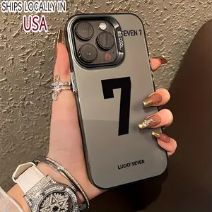 Sleek Number 7 Graphic Protective Phone Case For IPhone 11/12/13/14/12 Pro Max/11 Pro/14 Pro/15 - Shockproof & Scratch Resistant - For iPhone Users - Perfect Gift for Birthday, Girlfriend, Boyfriend