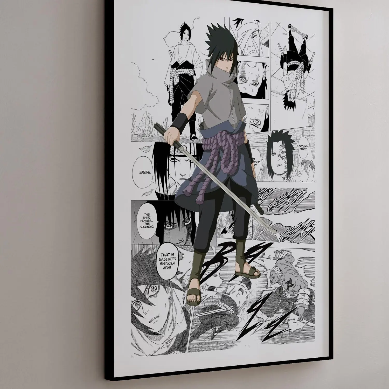 Manga Poster - Sasuke Uchiha - Curated Manga Panels - Digital Print